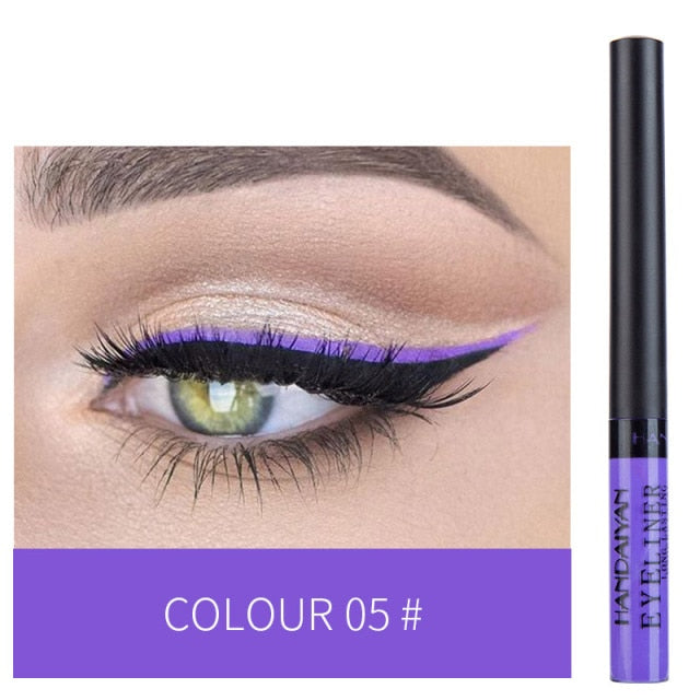 Colorful Eyeliner Pen Eyes Makeup White Pink Waterproof Liquid Color Eye Liner Pencil Make Up Cosmetics Yellow Matte Purple Pen