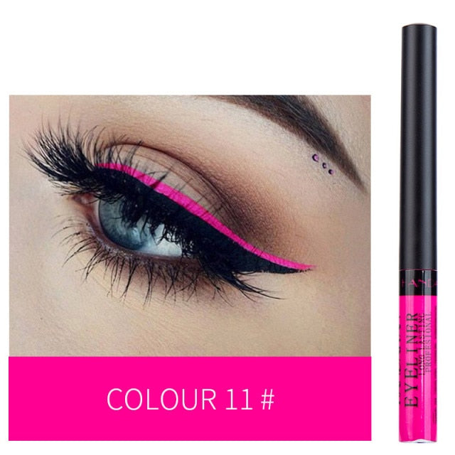 Colorful Eyeliner Pen Eyes Makeup White Pink Waterproof Liquid Color Eye Liner Pencil Make Up Cosmetics Yellow Matte Purple Pen