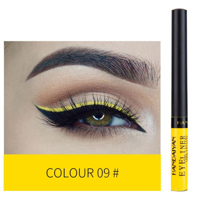 Colorful Eyeliner Pen Eyes Makeup White Pink Waterproof Liquid Color Eye Liner Pencil Make Up Cosmetics Yellow Matte Purple Pen