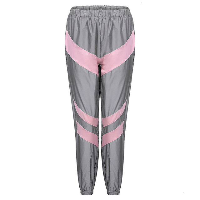 Reflective Two Piece Set Women Tracksuit Spring Clothes Zipper Jacket Crop Top and Pants Sets Casual Sweat Suits Chandal Mujer