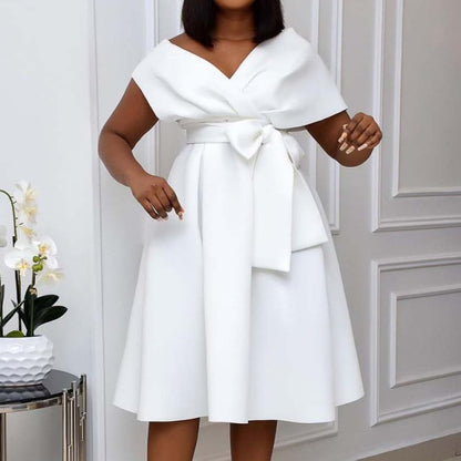 High Quality Women Dress Bow Elegant Wedding Party Dresses For Women 2022 Summer Plus Size Women Clothing S-XXXL Femme Vestidos