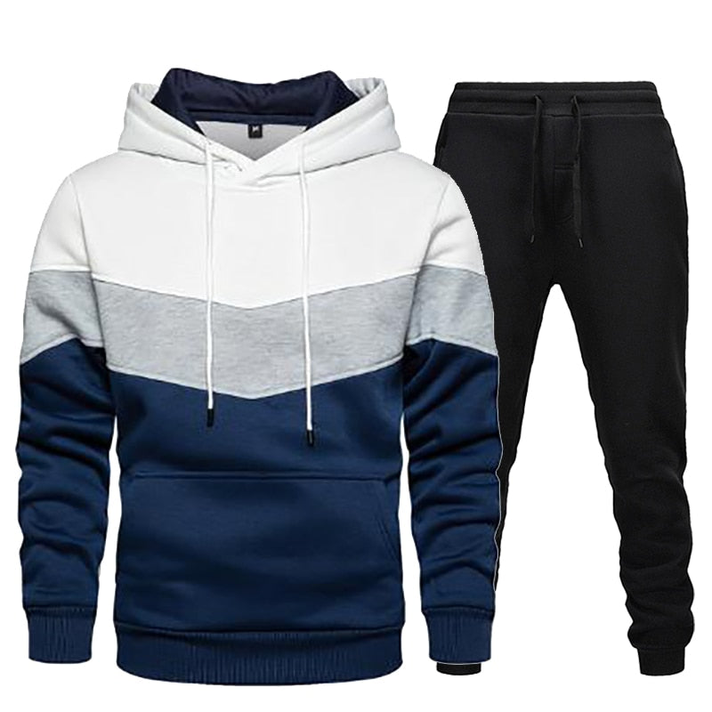 Men&#39;s Tracksuit Casual Hoodies and Sweatpants Two Piece Sets Winter Sports Suit Outdoor Sweatshirt Set Fashion Male Clothing