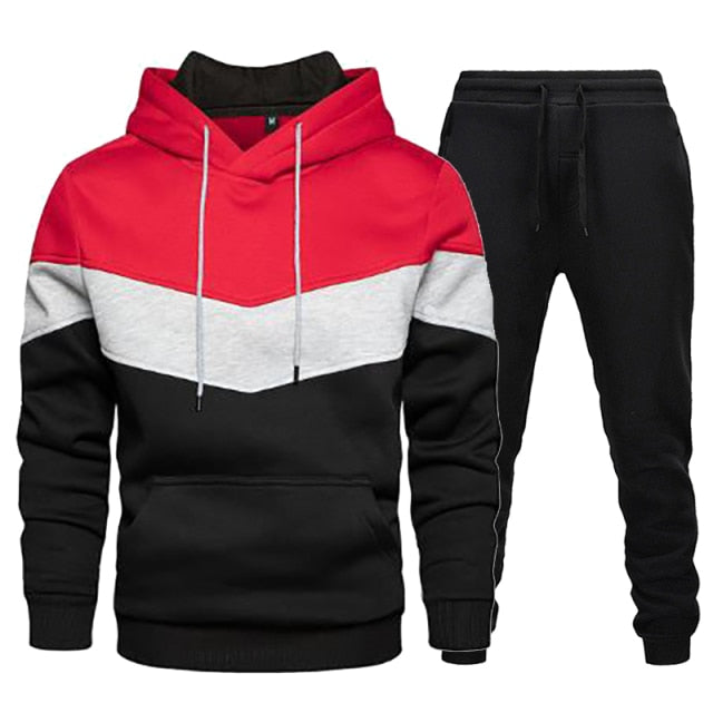 Men&#39;s Tracksuit Casual Hoodies and Sweatpants Two Piece Sets Winter Sports Suit Outdoor Sweatshirt Set Fashion Male Clothing