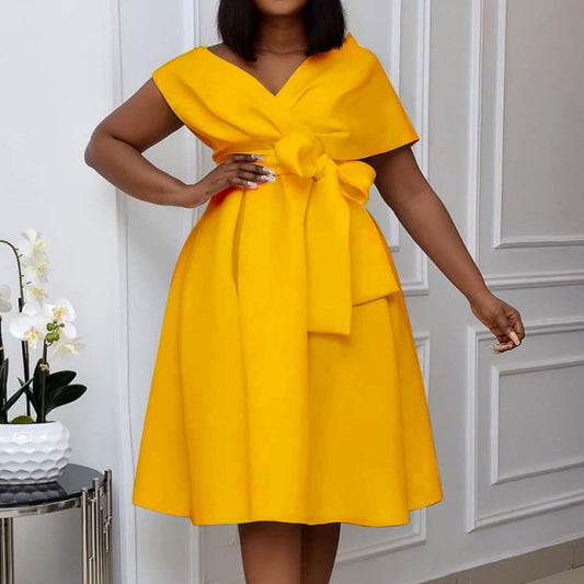 High Quality Women Dress Bow Elegant Wedding Party Dresses For Women 2022 Summer Plus Size Women Clothing S-XXXL Femme Vestidos
