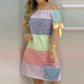 2022 Women&#39;s Off Shoulder Dresses Summer Sexy Floral Printed Short Sleeve Mini Dress Female Casual Beach Party Dresses Vestidos