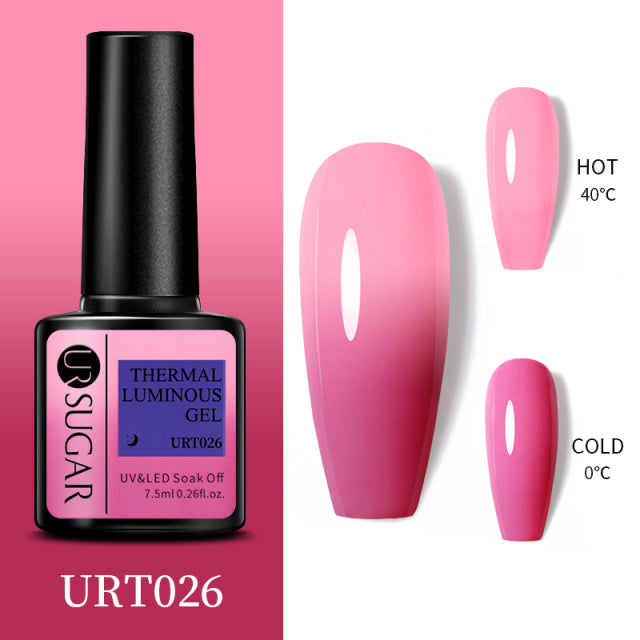 UR SUGAR Thermal Ultra-thin Glitter 3 Colors Soak Off UV Gel Color-chaging Snowflake Temperature Color Change Gel Nail Art Gel