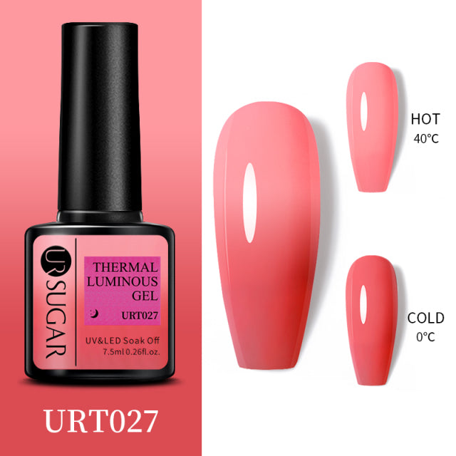 UR SUGAR Thermal Ultra-thin Glitter 3 Colors Soak Off UV Gel Color-chaging Snowflake Temperature Color Change Gel Nail Art Gel