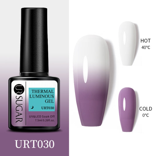 UR SUGAR Thermal Ultra-thin Glitter 3 Colors Soak Off UV Gel Color-chaging Snowflake Temperature Color Change Gel Nail Art Gel