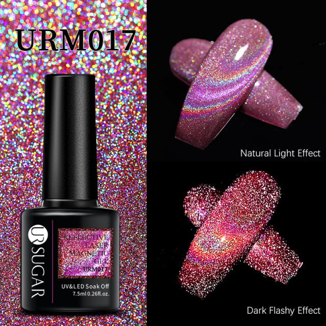 UR SUGAR Thermal Ultra-thin Glitter 3 Colors Soak Off UV Gel Color-chaging Snowflake Temperature Color Change Gel Nail Art Gel