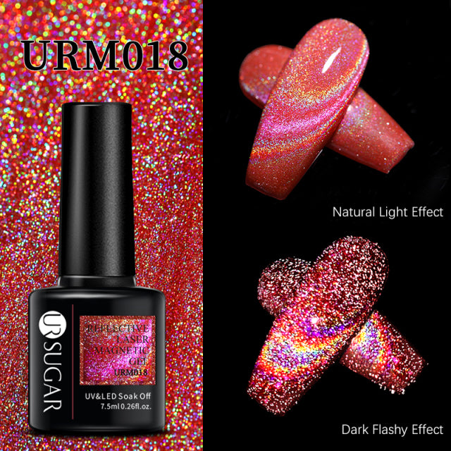 UR SUGAR Thermal Ultra-thin Glitter 3 Colors Soak Off UV Gel Color-chaging Snowflake Temperature Color Change Gel Nail Art Gel