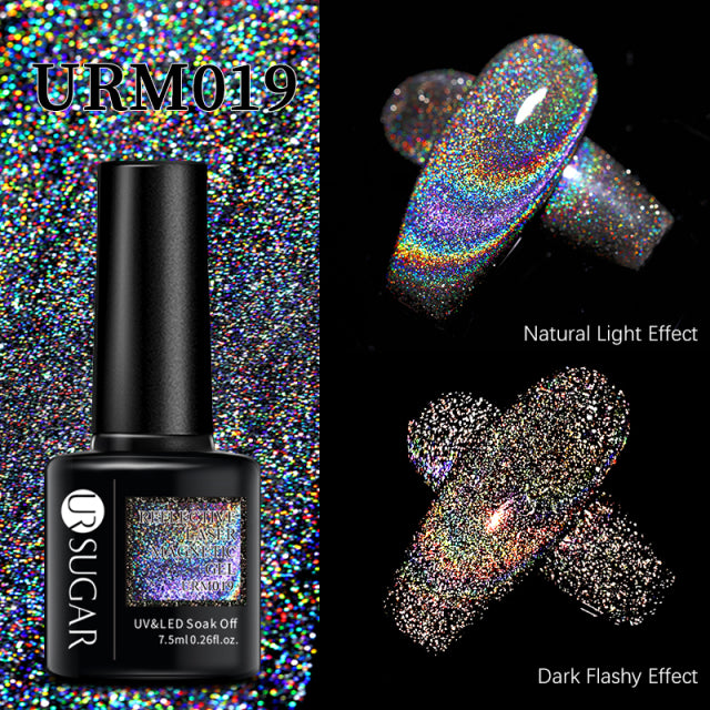 UR SUGAR Thermal Ultra-thin Glitter 3 Colors Soak Off UV Gel Color-chaging Snowflake Temperature Color Change Gel Nail Art Gel