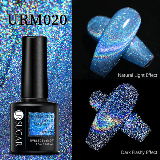 UR SUGAR Thermal Ultra-thin Glitter 3 Colors Soak Off UV Gel Color-chaging Snowflake Temperature Color Change Gel Nail Art Gel