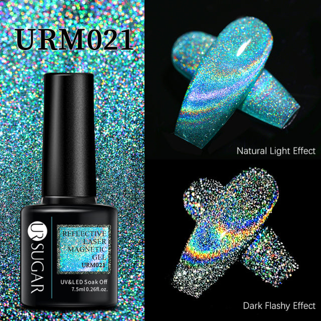 UR SUGAR Thermal Ultra-thin Glitter 3 Colors Soak Off UV Gel Color-chaging Snowflake Temperature Color Change Gel Nail Art Gel