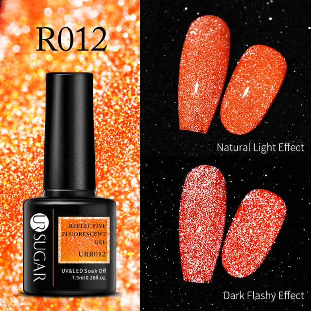 UR SUGAR Thermal Ultra-thin Glitter 3 Colors Soak Off UV Gel Color-chaging Snowflake Temperature Color Change Gel Nail Art Gel