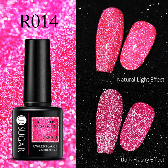UR SUGAR Thermal Ultra-thin Glitter 3 Colors Soak Off UV Gel Color-chaging Snowflake Temperature Color Change Gel Nail Art Gel