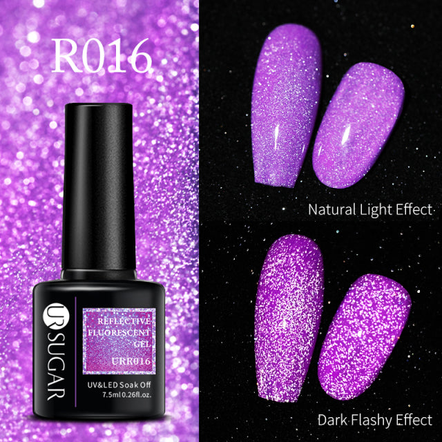 UR SUGAR Thermal Ultra-thin Glitter 3 Colors Soak Off UV Gel Color-chaging Snowflake Temperature Color Change Gel Nail Art Gel