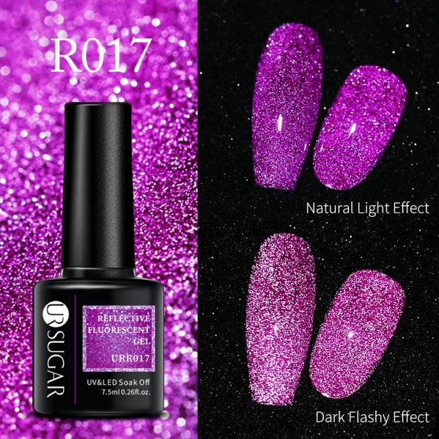 UR SUGAR Thermal Ultra-thin Glitter 3 Colors Soak Off UV Gel Color-chaging Snowflake Temperature Color Change Gel Nail Art Gel