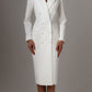 Autumn White Double Breasted Women Long Jacket Suits Ladies Prom Evening Guest Formal Wear Custom Made