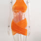 Beyprern New Chic Hollow Out Velvet Mini Dress Summer Sleeveless Sheer Mesh Patchwork Skinny Party Club Wear Rave Outfits