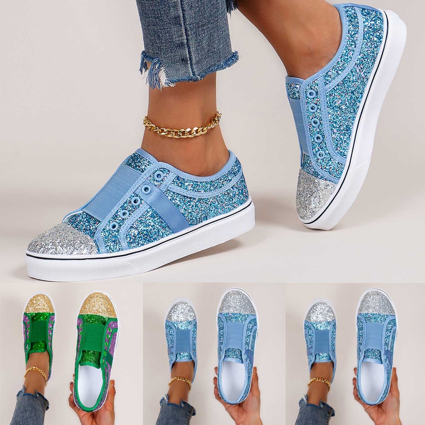 Women Slip on Sneakers Large Size Casual Single Shoes Flat Sneakers Breathable Hollow Out Casual Shoes Ladies Vulcanized Shoes