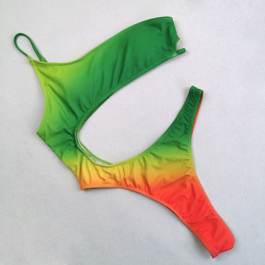 Rinabe Sexy Bikini 2022 Swimsuit Hollow Out Bikinis Women Swimwear Tie Dye One Piece Swimsuits Thong Biquini Bathing Suit Women