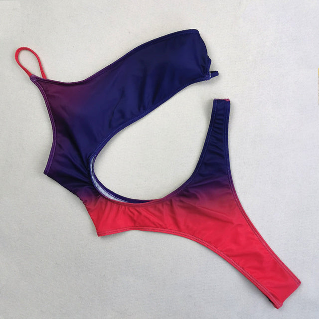 Rinabe Sexy Bikini 2022 Swimsuit Hollow Out Bikinis Women Swimwear Tie Dye One Piece Swimsuits Thong Biquini Bathing Suit Women