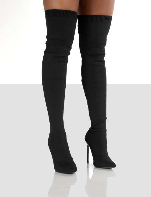 Winter Paisley Women Boots Fashion Paisley Pointy Toe Punk High Thin Heels Sock Boots Over The Knee Boots Autumn Botas De Mujer