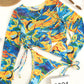 In-X Leopard print 3 pieces set Long sleeves swimsuit women&#39;s swimming Sexy bikini 2022 Low waist swimwear women bathing suit