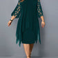 Plus Size Dresses 4XL 5XL 6XL Lace Mesh Sexy Elegant Midi Party Dress Red Black Green Purple Loose Hellow Women&#39;s Clothing 2021