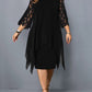 Plus Size Dresses 4XL 5XL 6XL Lace Mesh Sexy Elegant Midi Party Dress Red Black Green Purple Loose Hellow Women&#39;s Clothing 2021