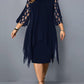 Plus Size Dresses 4XL 5XL 6XL Lace Mesh Sexy Elegant Midi Party Dress Red Black Green Purple Loose Hellow Women&#39;s Clothing 2021