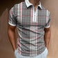 2021 New Men Polo Shirts Summer High Quality Casual Daily Short Sleeve Striped Mens Shirts Turn-Down Collar Zippers TEES Men