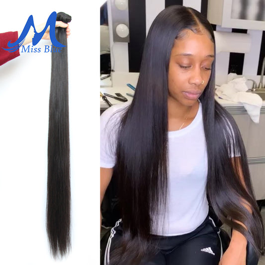 28 30 38 Inches Straight Human Hair Bundles Brazilian Hair Weave Bundles Remy Hair Extensions 1 3 4 Bundles Full Bundle Tissage