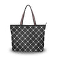 Black and white grid printed shoulder bag female casual tower design beach bag summer style ladies canvas  shopper handbag wome