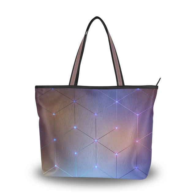 Black and white grid printed shoulder bag female casual tower design beach bag summer style ladies canvas  shopper handbag wome