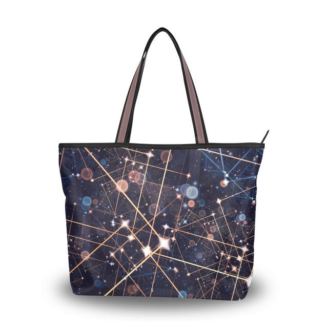 Black and white grid printed shoulder bag female casual tower design beach bag summer style ladies canvas  shopper handbag wome
