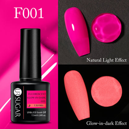UR SUGAR 7.5ml Fluorescent Neon Glow-in-dark Gel Nail Polish Semi Perma Luminous UV Led Gel Varnish Manicure For Nails DIY