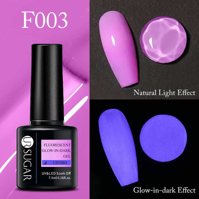 UR SUGAR 7.5ml Fluorescent Neon Glow-in-dark Gel Nail Polish Semi Perma Luminous UV Led Gel Varnish Manicure For Nails DIY