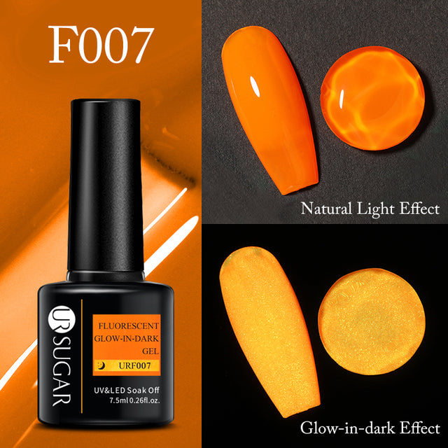 UR SUGAR 7.5ml Fluorescent Neon Glow-in-dark Gel Nail Polish Semi Perma Luminous UV Led Gel Varnish Manicure For Nails DIY