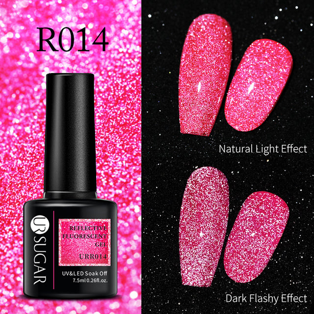 UR SUGAR 7.5ml Fluorescent Neon Glow-in-dark Gel Nail Polish Semi Perma Luminous UV Led Gel Varnish Manicure For Nails DIY