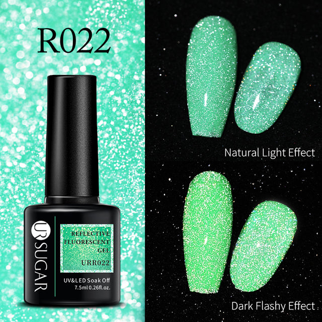 UR SUGAR 7.5ml Fluorescent Neon Glow-in-dark Gel Nail Polish Semi Perma Luminous UV Led Gel Varnish Manicure For Nails DIY