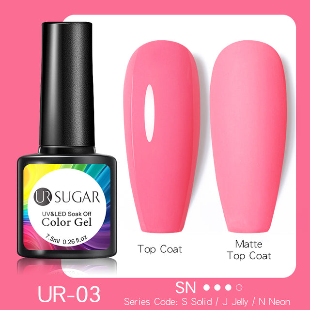 UR SUGAR 7.5ml Fluorescent Neon Glow-in-dark Gel Nail Polish Semi Perma Luminous UV Led Gel Varnish Manicure For Nails DIY