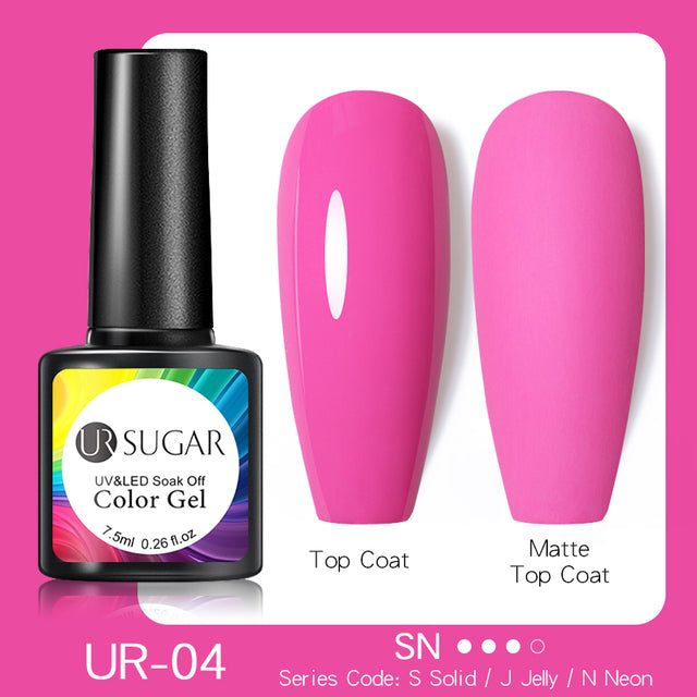 UR SUGAR 7.5ml Fluorescent Neon Glow-in-dark Gel Nail Polish Semi Perma Luminous UV Led Gel Varnish Manicure For Nails DIY
