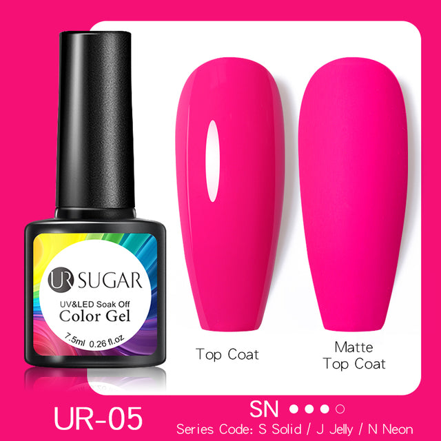 UR SUGAR 7.5ml Fluorescent Neon Glow-in-dark Gel Nail Polish Semi Perma Luminous UV Led Gel Varnish Manicure For Nails DIY
