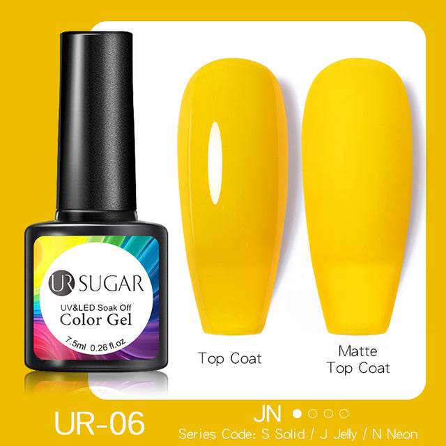 UR SUGAR 7.5ml Fluorescent Neon Glow-in-dark Gel Nail Polish Semi Perma Luminous UV Led Gel Varnish Manicure For Nails DIY