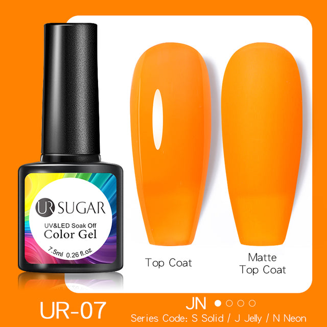 UR SUGAR 7.5ml Fluorescent Neon Glow-in-dark Gel Nail Polish Semi Perma Luminous UV Led Gel Varnish Manicure For Nails DIY