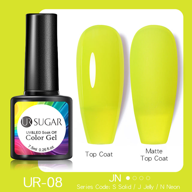 UR SUGAR 7.5ml Fluorescent Neon Glow-in-dark Gel Nail Polish Semi Perma Luminous UV Led Gel Varnish Manicure For Nails DIY