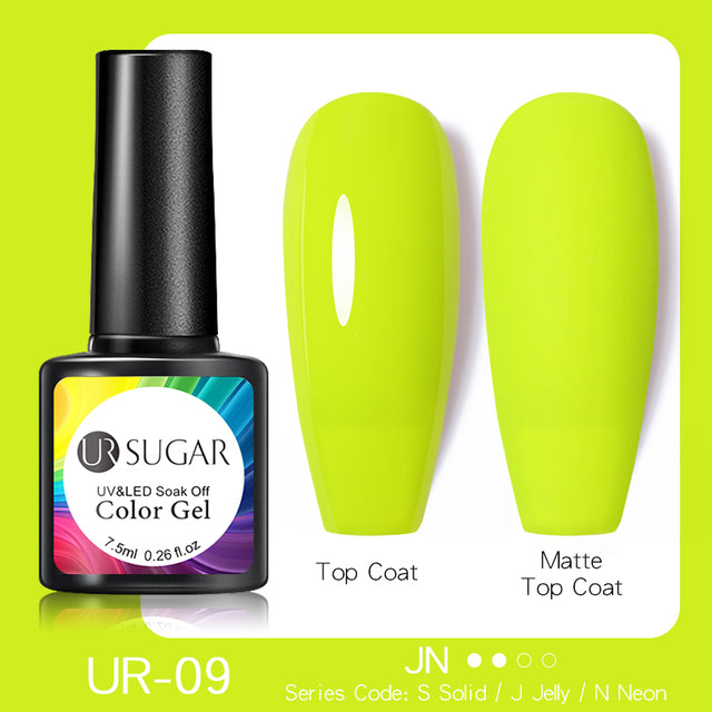 UR SUGAR 7.5ml Fluorescent Neon Glow-in-dark Gel Nail Polish Semi Perma Luminous UV Led Gel Varnish Manicure For Nails DIY