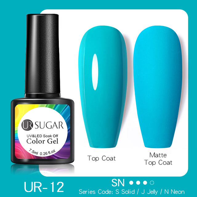 UR SUGAR 7.5ml Fluorescent Neon Glow-in-dark Gel Nail Polish Semi Perma Luminous UV Led Gel Varnish Manicure For Nails DIY