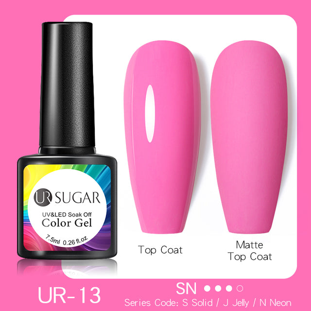 UR SUGAR 7.5ml Fluorescent Neon Glow-in-dark Gel Nail Polish Semi Perma Luminous UV Led Gel Varnish Manicure For Nails DIY
